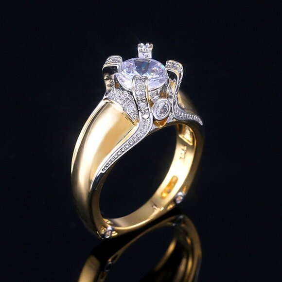 Noble Fashion Gemstone Cubic Zircon Chunky Rings for Women, INDN8217 - Picture 3 of 9